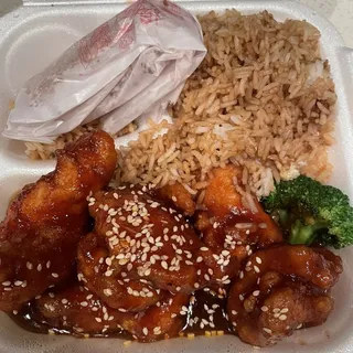 Sesame Chicken Combination Platter