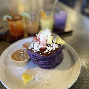 Ube pancakes