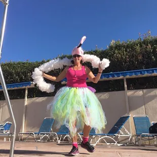 Wendy Stephens, our flamingo