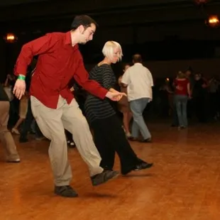 a group of people dancing