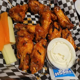 Wings with the perfect mix of Cajun and BBQ