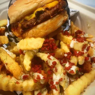 BBQ Green Chili Cheeseburger