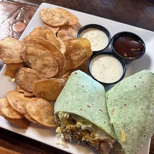 Chicken wrap &amp; Saratoga chips