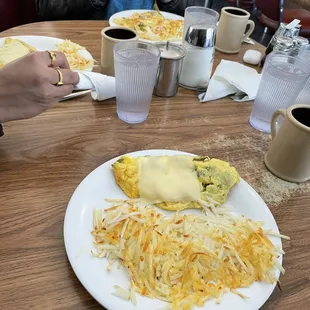 Swiss and Ortega omelette