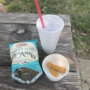 Complimentary dog treats for our grandpuppy