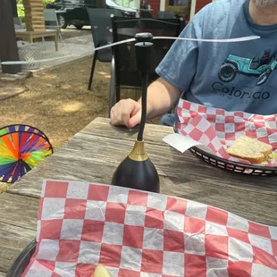 They even bring out a fan to keep flies away!