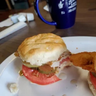 Pork tenderloin biscuit