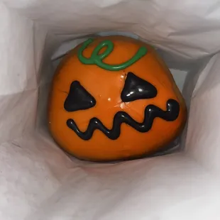 a pumpkin in a bag