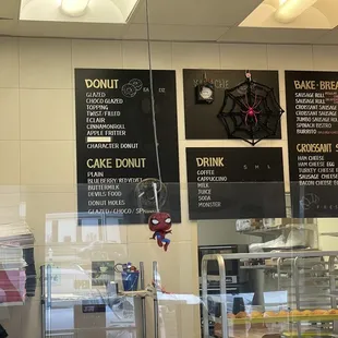 Menu at midway donuts