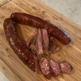 Deer sausage and ribeye