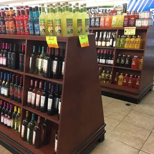 a variety of liquors
