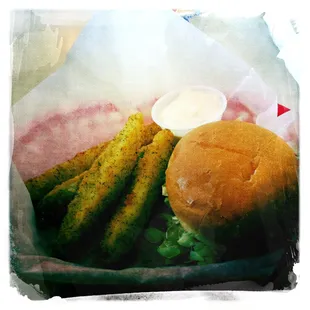 Junior OhBoy and fried dill pickles