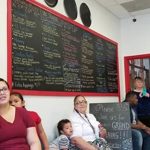 Menu at grand opening