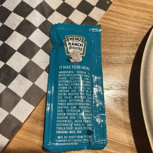 Their idea of ranch dressing for an overpriced salad.