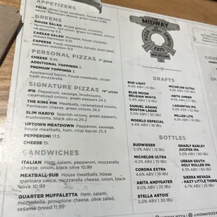menu