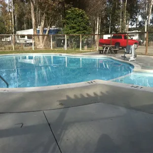 Pool with kiddie section.