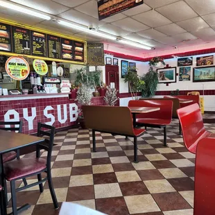 Front counter plus seating for the customers