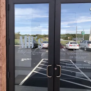 the reflection of the door