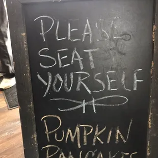 They offer Pumpkin Pancakes in the fall.