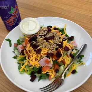 Ham and blue cheese salad