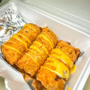 Philly cheesesteak Eggrolls! I loved them ! Super cheese &amp; juicy