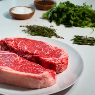 two steaks on a plate