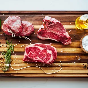 raw beef on a cutting board