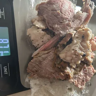 Weight of fat left, almost half a pound