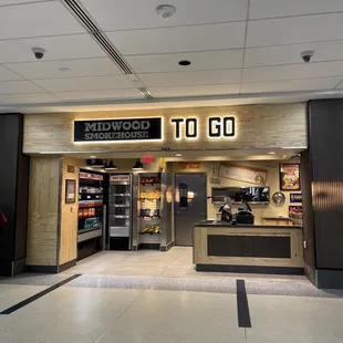 the entrance to the restaurant