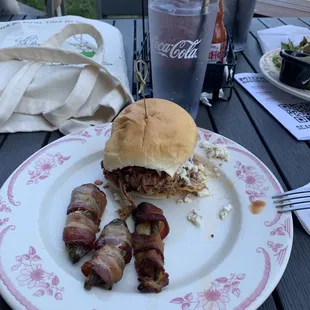 Barbecue pork and Bacon Wrapped Jalapenos (Side)