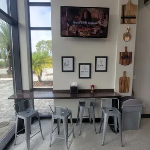 a view of the dining area