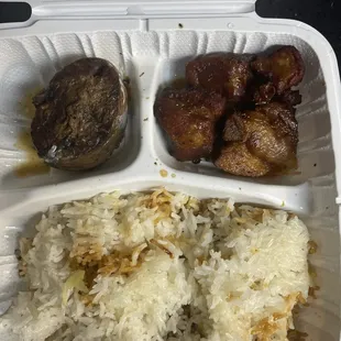 Served hard and old  rice