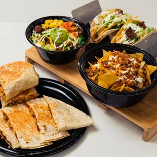 a variety of mexican food items