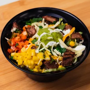 a bowl of mexican food