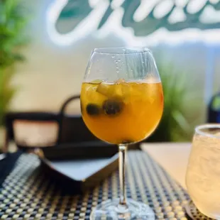 a glass of orange juice