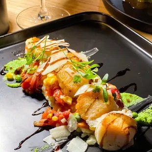 Scallops on a bed of risotto