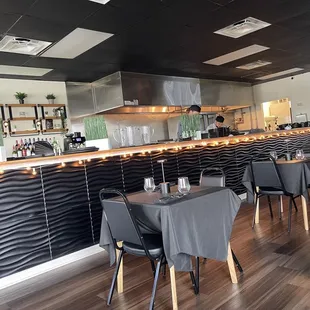 Kitchen and seating area