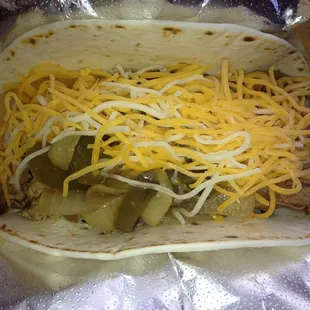 Beef Fajita w/ peppers and onions. Yum!