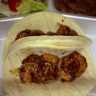 Shrimp is most popular!  Shrimp Taco Plate UNDRESSED...