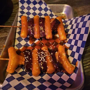 Rice/sausage skewers (sides)