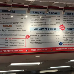 The menu