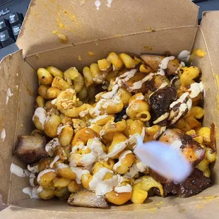 Pork belly Mac N Cheese