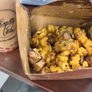 Pork belly Mac N Cheese.