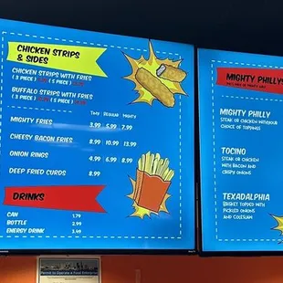 a menu for a fast food restaurant