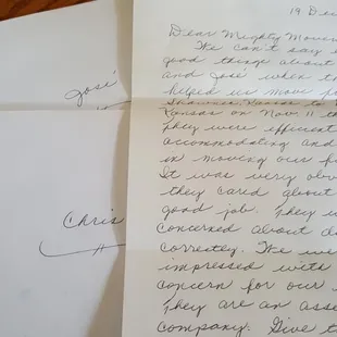 This is what it's all about.  One of our customers sent this thank you letter and some cards for the movers that were on thei...