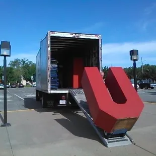 Our crew moving some promotional letters for the United Way of Kansas.