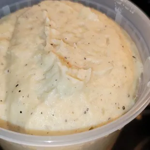 Mashed potatoes were the best of the meal.
