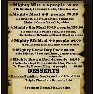 Family and group menu 2/1/2025