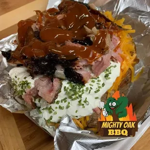 Award winning loaded meaty baked potato