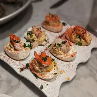 Lobster deviled eggs